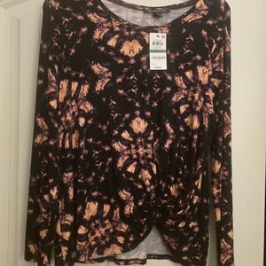 INC International Concepts Tie-Dye Long Sleeve Top